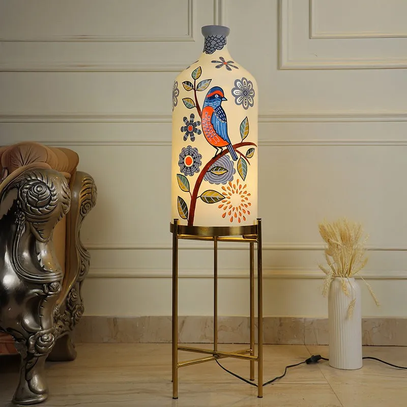 Altair Hand Painted Metal & Glass Floor Lamp media 3