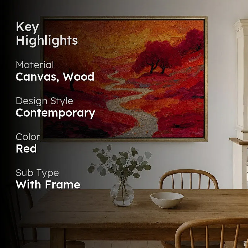 Autumn Reverie Canvas Wall Painting With Frame media 2