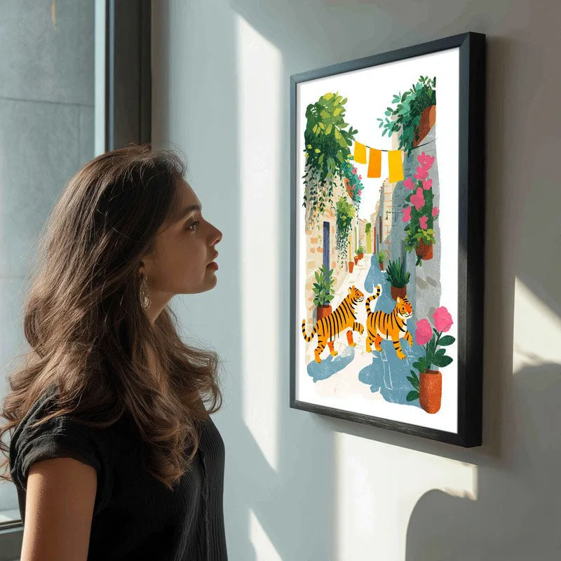 Sunwashed Canvas Wall Painting - Black Frame media 5