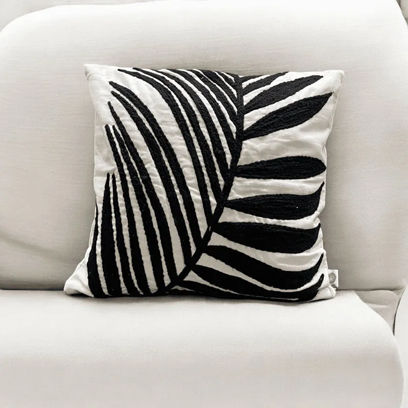 Noir Botanica Tufted Cushion Cover - Black & White media 1
