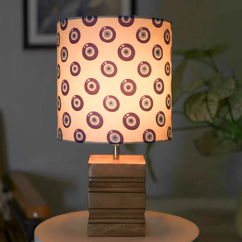 Evil Eye Cube Fabric Table Lamp - White,Blue,Brown media 1