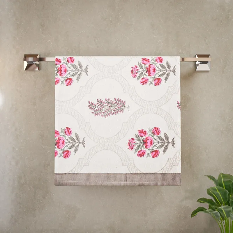 Flora Drift Cotton Hand Towel (Brown) - Set Of Two media 4