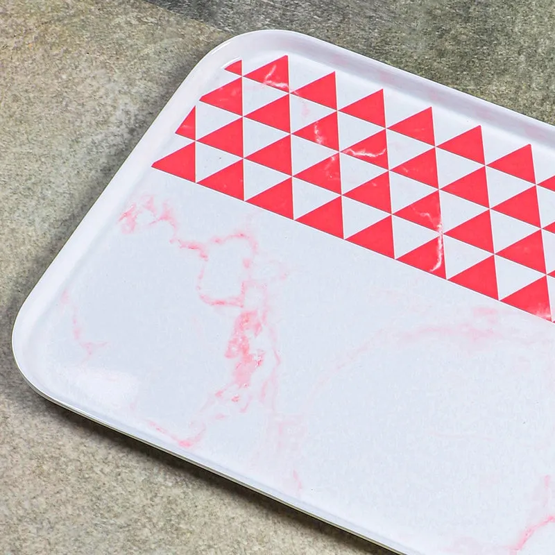 Mivano Melamine Serving Tray - Beige & Red media 3