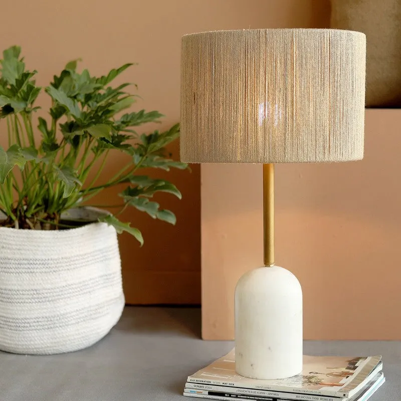 Orange Tree Cusp Sisal Mild Steel Table Lamp - White,Beige media 2