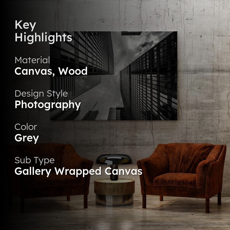 Skyscraper Symphony Canvas Wall Painting - Gallery Wrap media 2