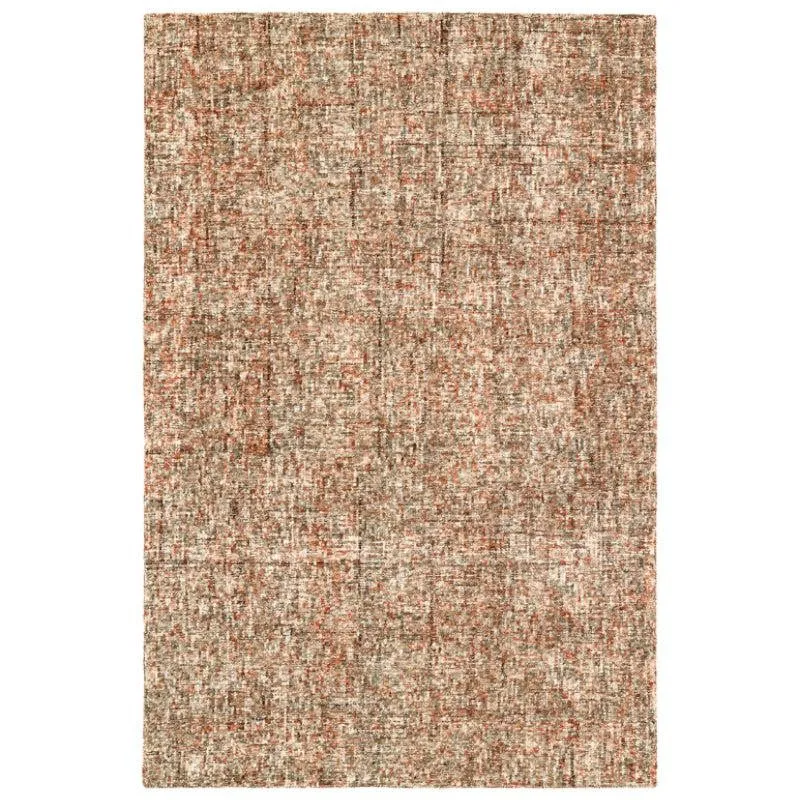 Handloom Hand Tufted Harmony Wool Rug - Red & Brown media 1