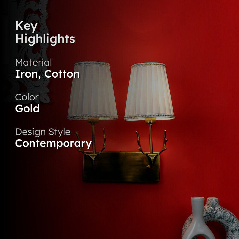 Linera Duo Cotton & Iron Wall Lamp media 2