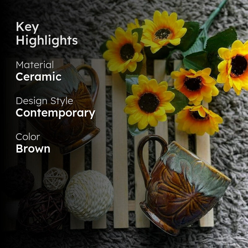 Deni Ceramic Coffee Mug (300 mL Each) - Set of Two media 2