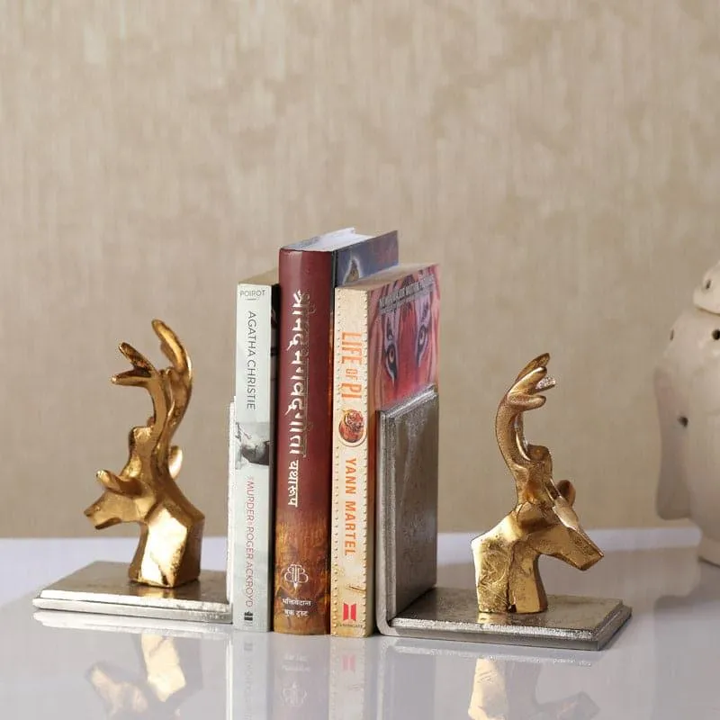 Deer Dimera Book Ends (Gold & Silver) - Set Of Two media 1