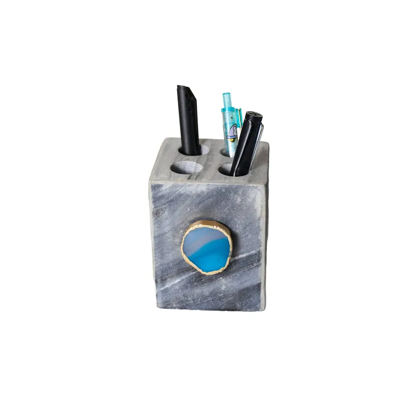 Neiro Marble & Agate Stationary Holder - Turquoise media 4