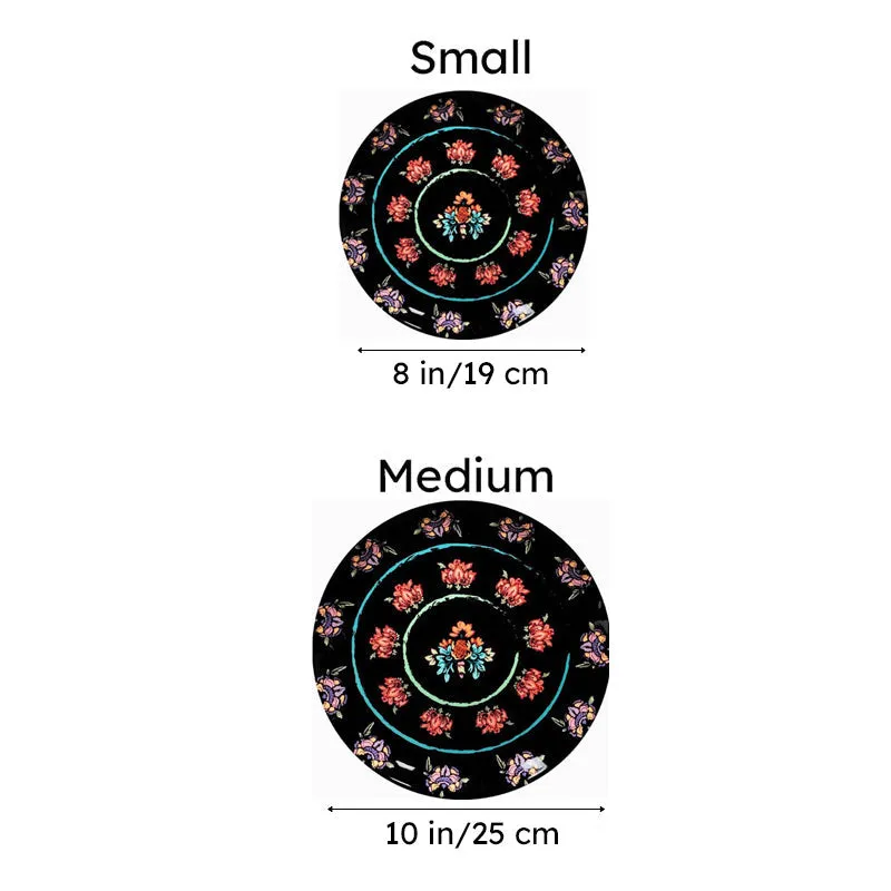 Floral Passion Decorative Plate - Black media 6