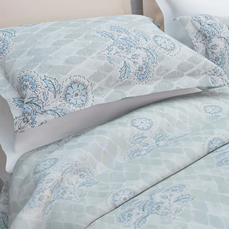 Marigold Fields Cotton Bedsheet (Grey) - 144 TC media 6
