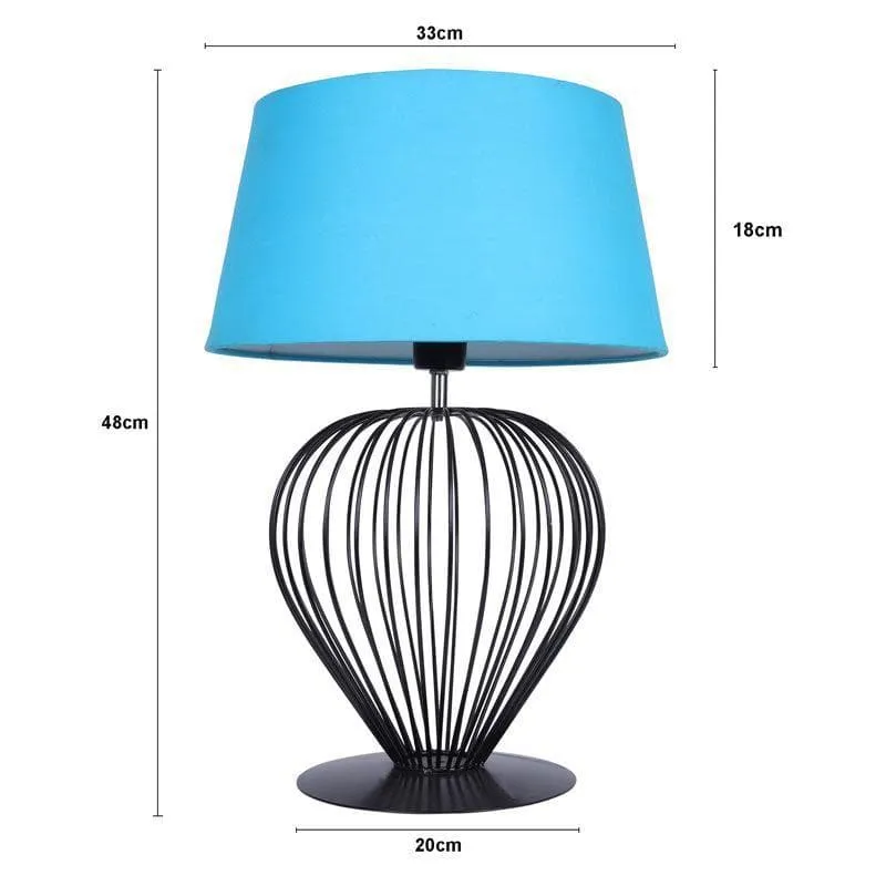 Emara Fabric Table Lamp - Blue,Black media 5