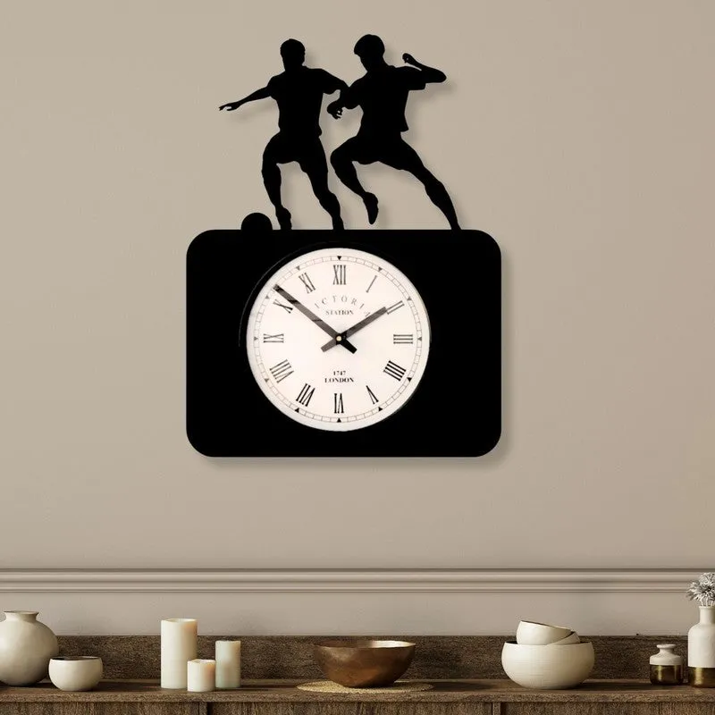 Player Steel Analog Wall Clock - Black media 1
