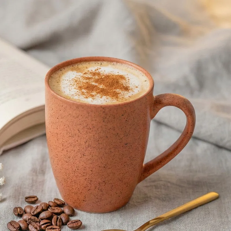 Sip & Style Ceramic Coffee Mug (Persian Orange) - 300 mL media 1