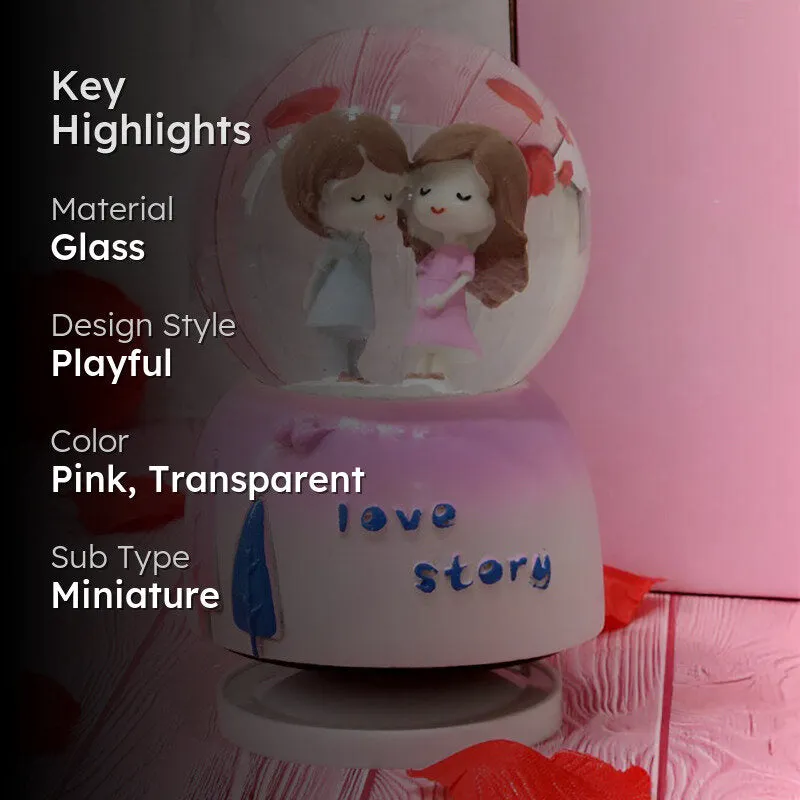 Love's Winter Tale Glass Snow Globe Showpiece media 2