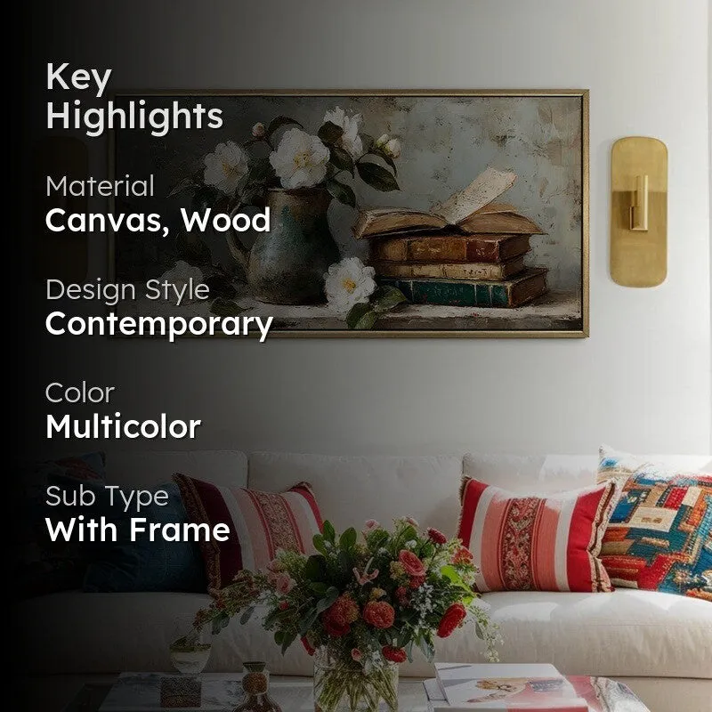 Floral Haven Canvas Wall Painting With Frame media 2