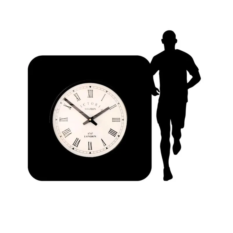 Runner Steel Analog Wall Clock - Black media 4
