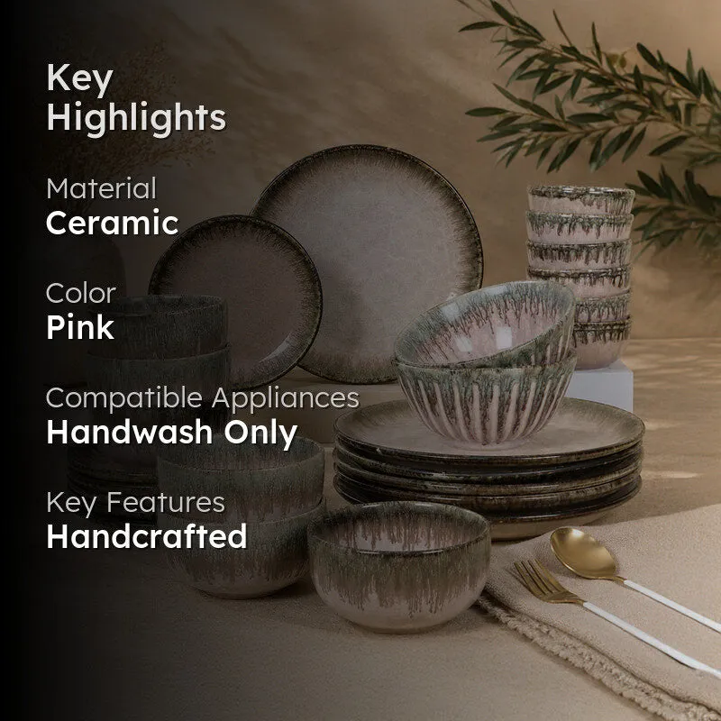 Serene Dinewares Dinner Set (Pink) - 26 Piece Set media 2