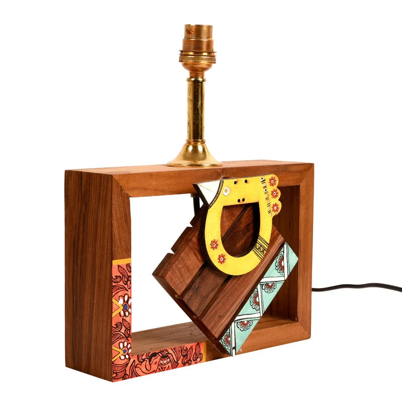 Amrita Handcrafted Wooden Table Lamp - Multicolor media 5