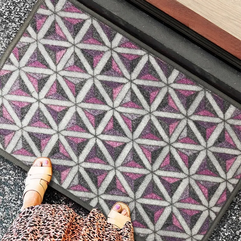 Mira Geometric Nylon Door Mats - Purple media 3