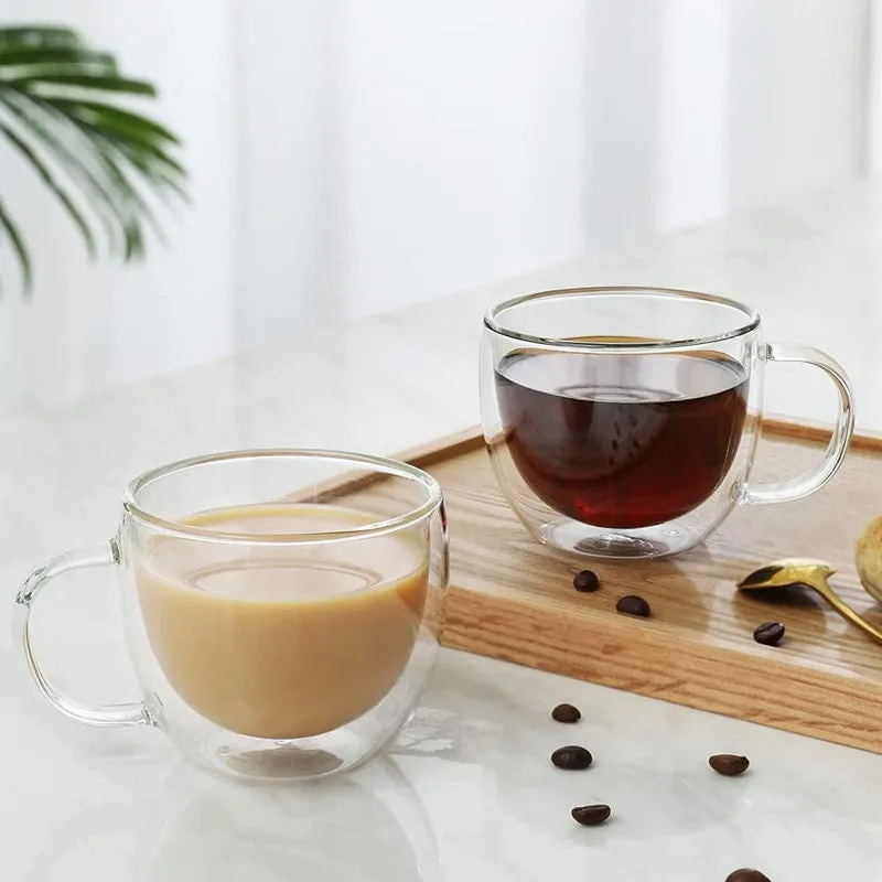 Elegant Glass Coffee Mug (250 mL Each) - Set Of Two media 1