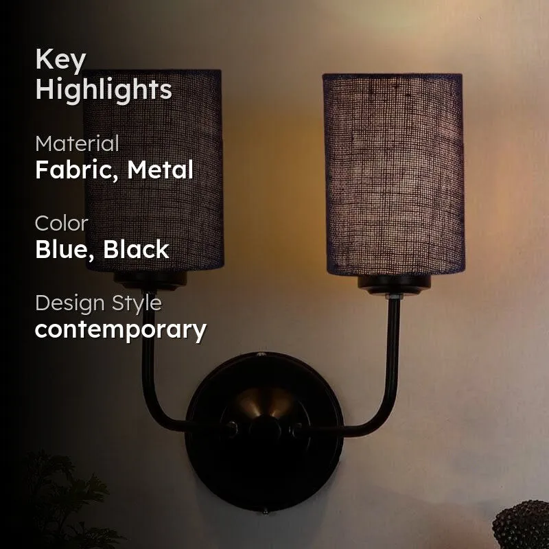 Biyox Cylindrical Double Fabric Wall Lamp media 2