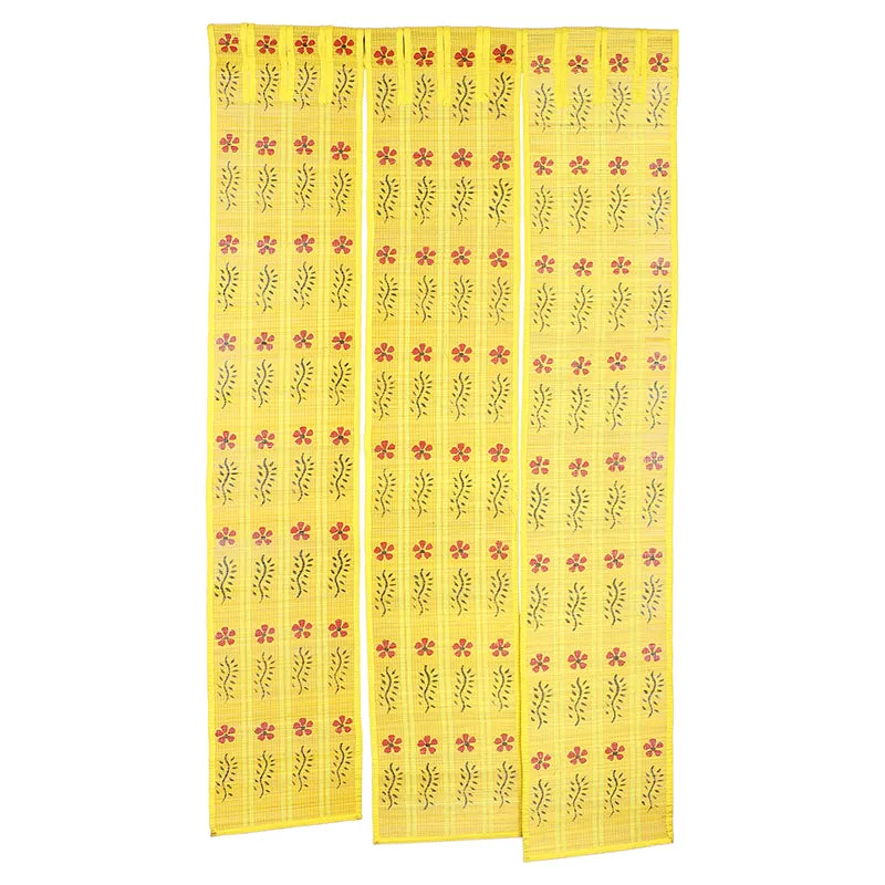 Forest Flow Three Panel Bamboo Curtain - Yellow media 3