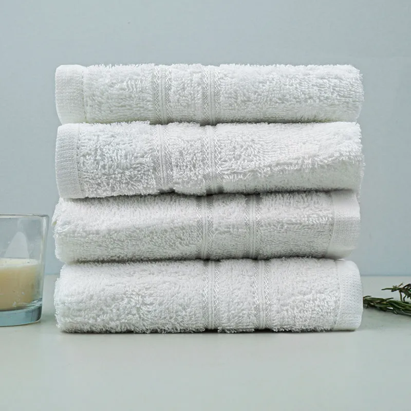 Micro Cotton LuxeDry Soothe Face Towel (White) - Set Of Four media 1