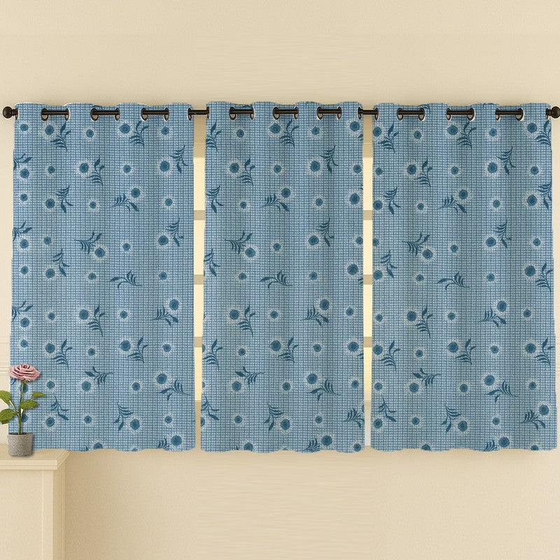 Petal Whim Cotton Curtains - Set Of Three media 3