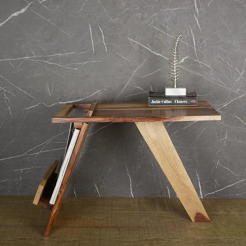 Elm Ease Sheesham Wood Side Table media 1
