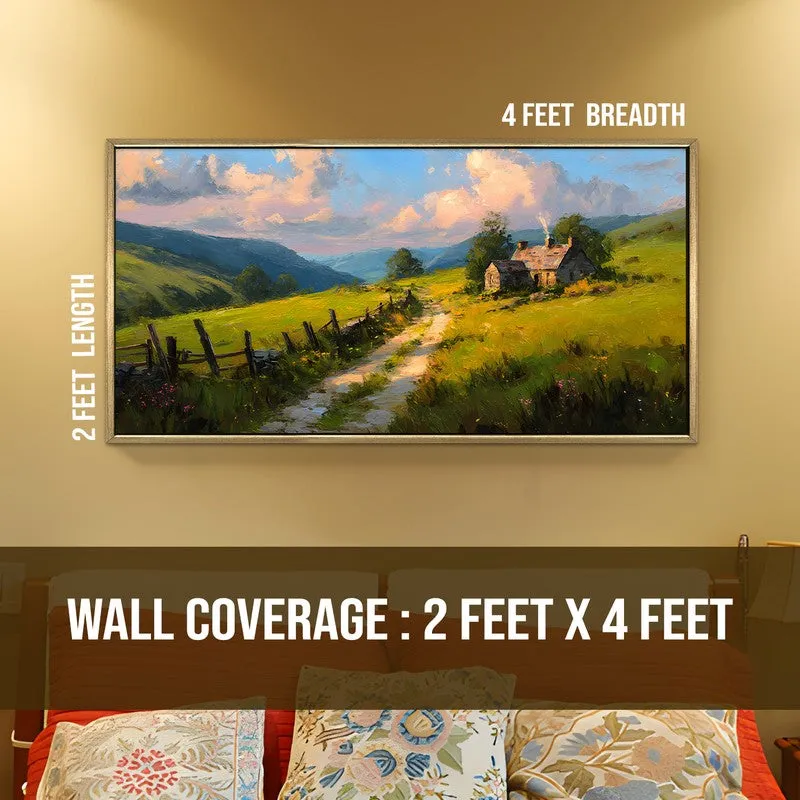 Fields at Dusk Canvas Wall Painting With Frame media 8