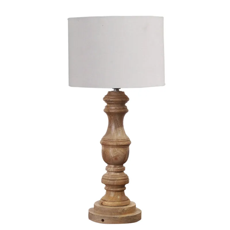Cotin I Carve Wooden Table Lamp - Grey,Brown media 6