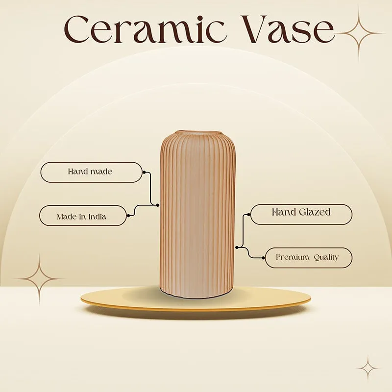 Ceramiq Luxe Ceramic Vase - Beige media 3