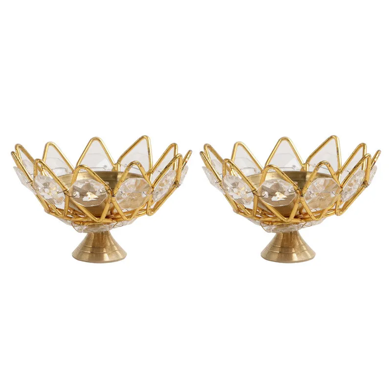 Neelima Crystal Diya (Small) - Set Of Two media 4