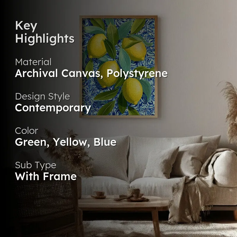 Citrina Canvas Wall Painting - Brown Frame media 2
