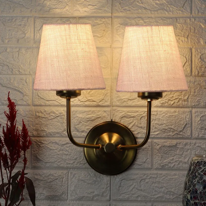 Lumoire Duo Cone Metal Wall Lamp - Gold,White media 1