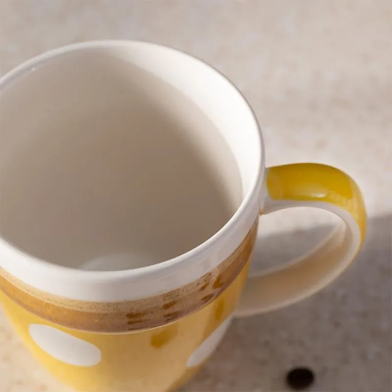 Polka Porcelain Coffee Mug (295 mL) - Yellow media 3