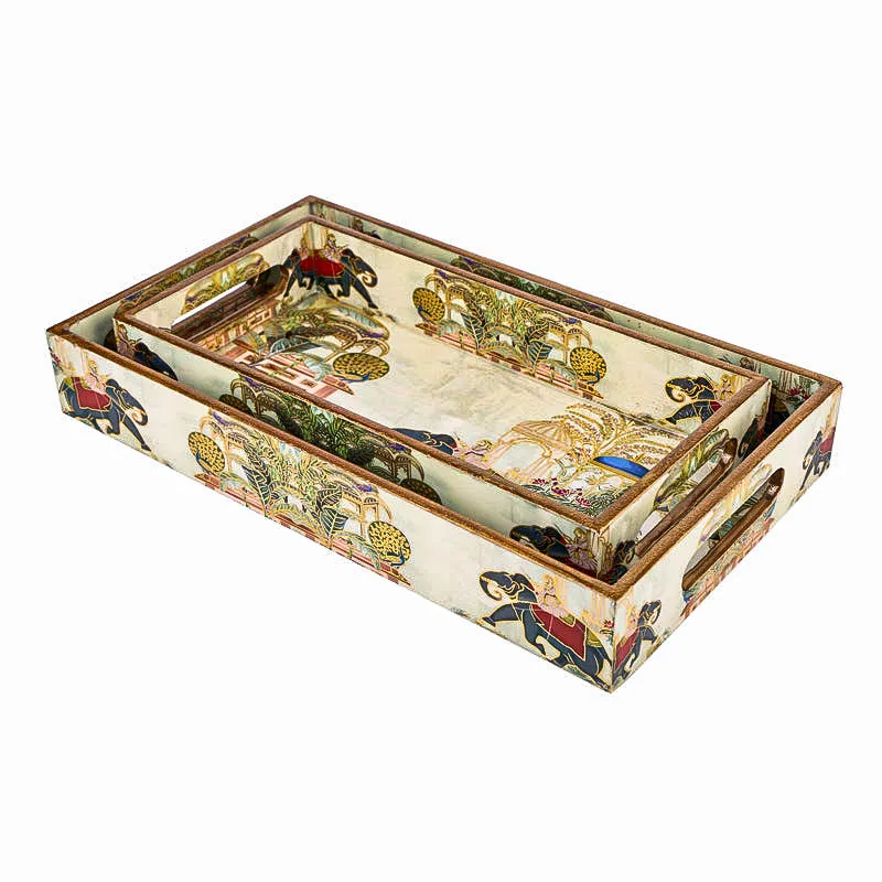 Hastina Wood Serving Tray (Medium & Small) - Set Of Two media 3