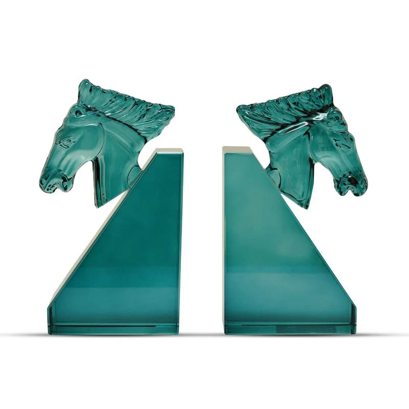 Horse Shaped Crystal Book End - Blue media 3