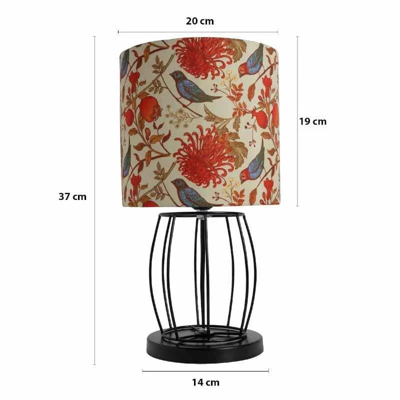 Amber Black Fabric Table Lamp - Multicolor media 7