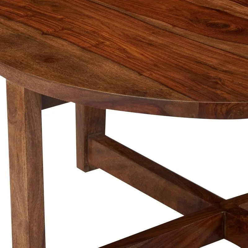 Gravex Sheesham Wooden Center Table with Stools and Cushions (Brown) - Nine Piece Set media 7