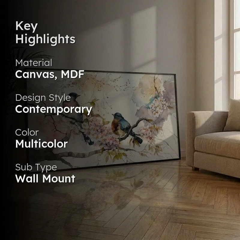 Blossom Songbird Canvas Wall Painting With Frame media 2