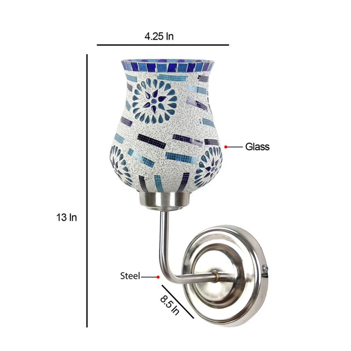 MosaicBloom Glass Wall Lamp - 10