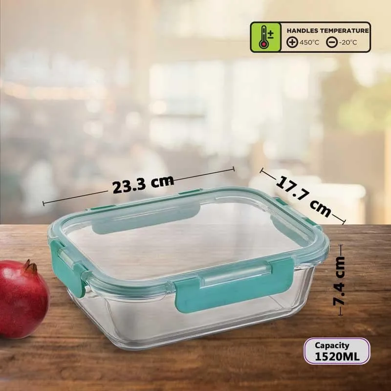 Crusade Rectangle Glass Container - 1520 ML media 7