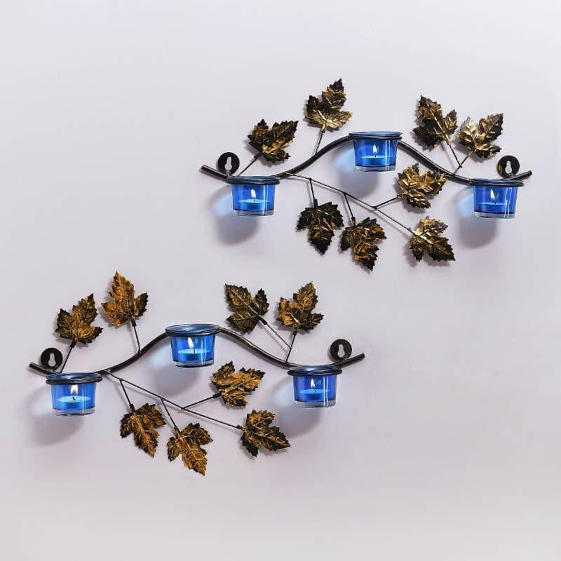 Maple Sconce Votive Trio (Blue) - Set Of Two media 4