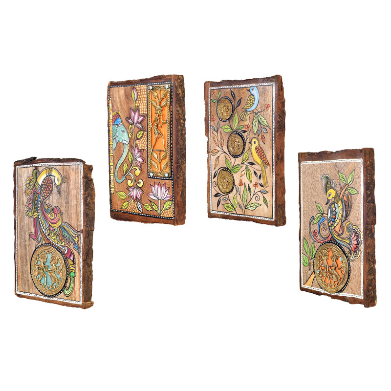Ethnic Birdies Wall Art With Frame - Set OF Four media 4