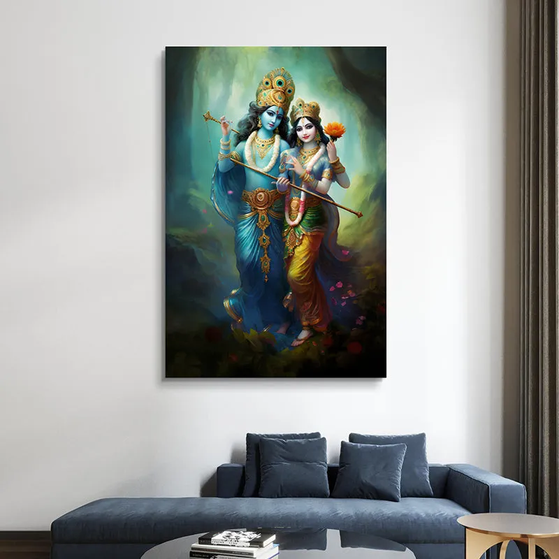 Radhe Shyam Duo Canvas Wall Painting media 5