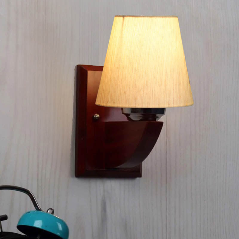 Angelic Conical Wooden Wall Lamp