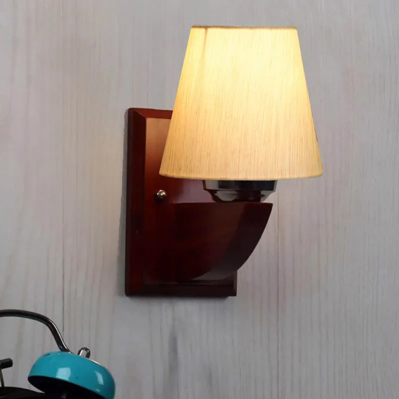 Angelic Conical Wooden Wall Lamp media 1
